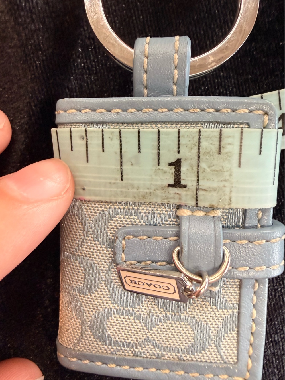 Vintage Coach Light Blue Signature Mini Book Keychain - Picture 5 of 5